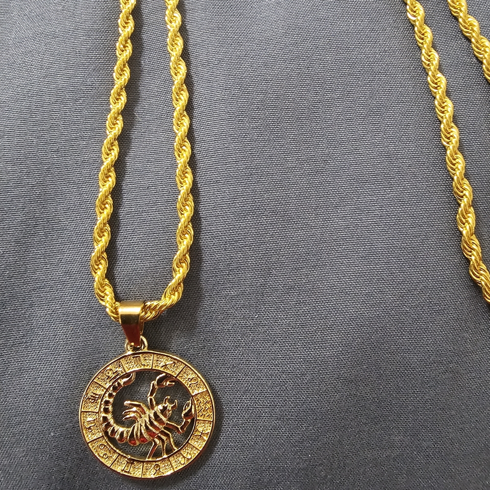Luxurious Gold Zodiac Pendant Necklace